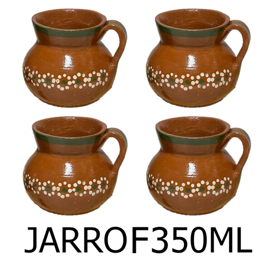 4 PC Brown Handmade Clay Mug Set