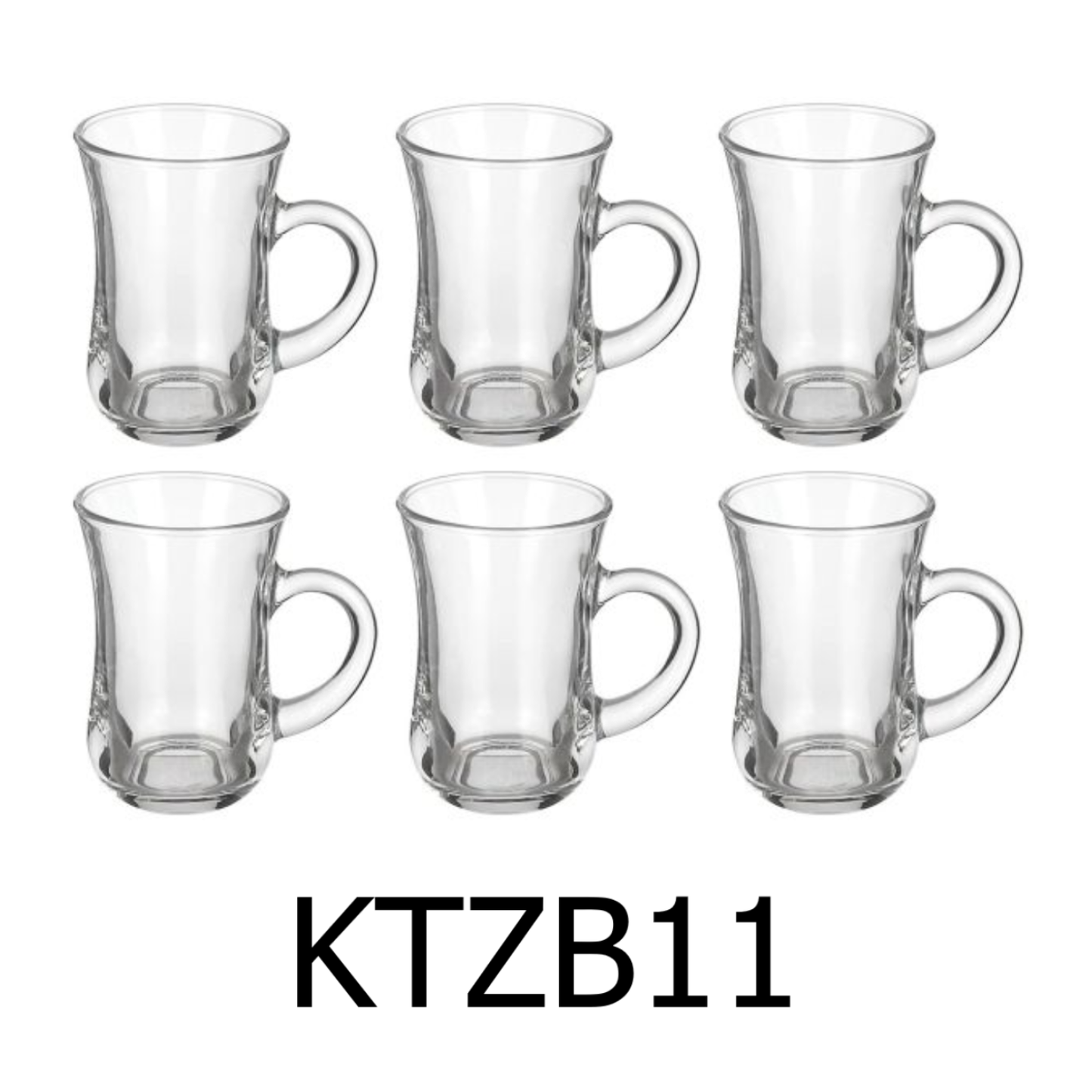 6 PC Clear Mug Set With Handle – R & B Import