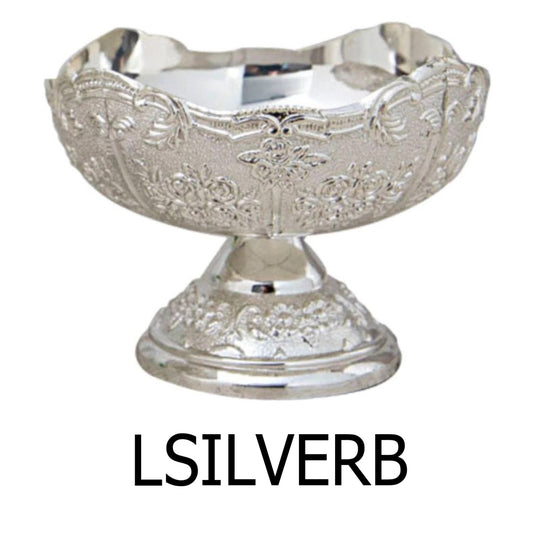 Large Silver Plated Metal Fruit Bowl
