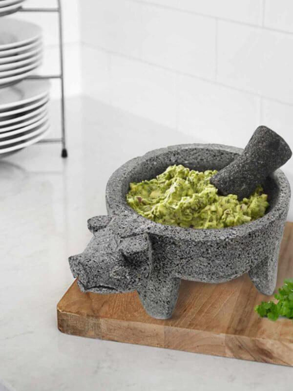 8" Molcajete Pig Face