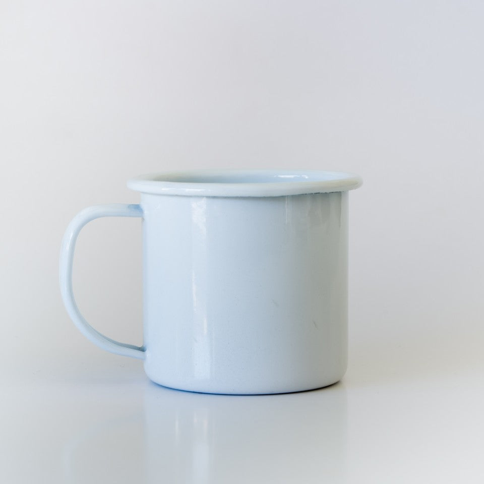 3 PC Baby Blue Enamel Coffee Mug Set