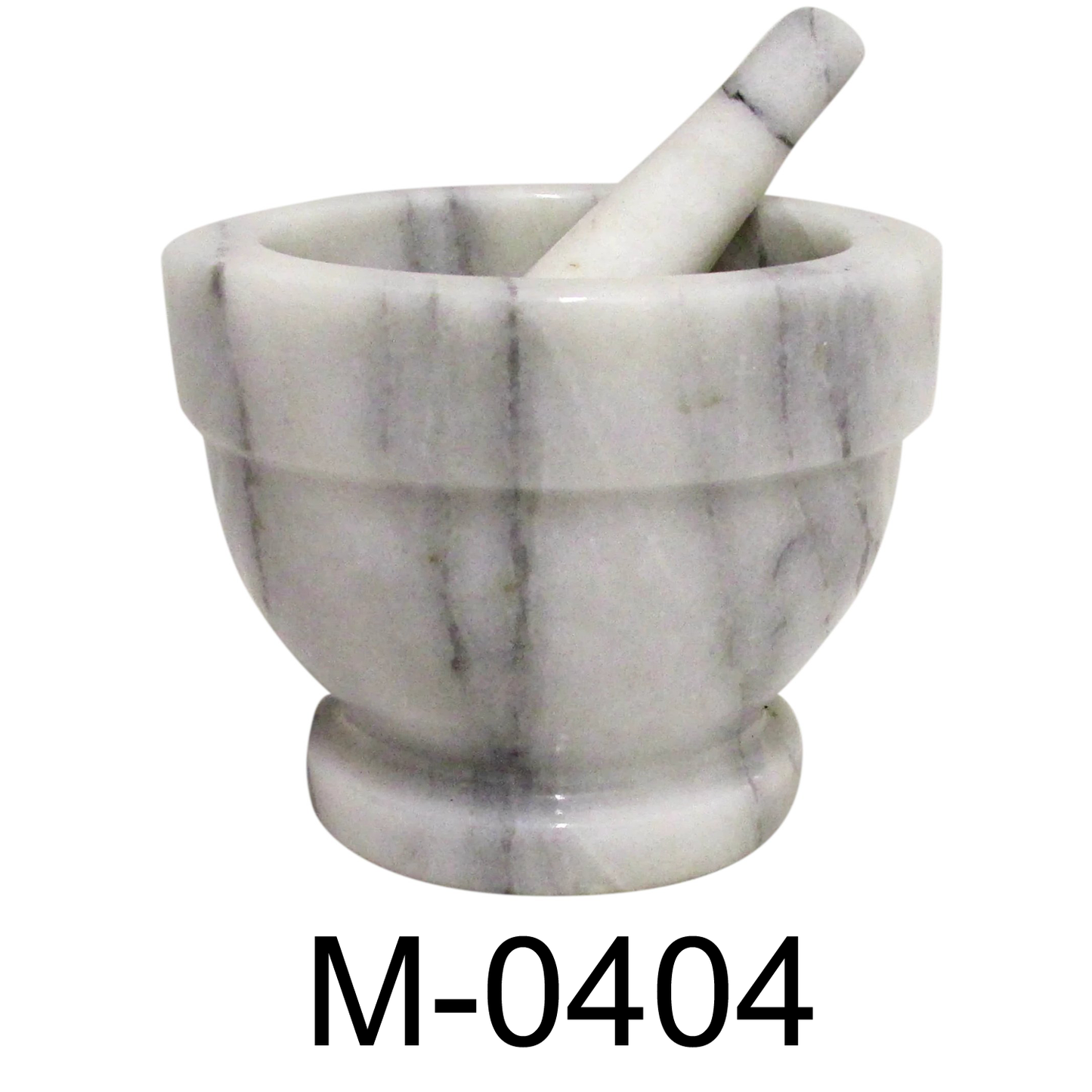 4" White Marble Mortar and Pestle