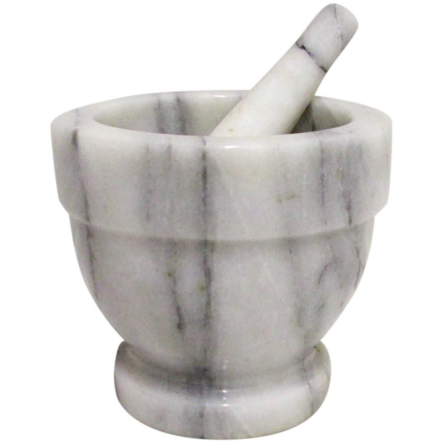 4" White Marble Mortar and Pestle