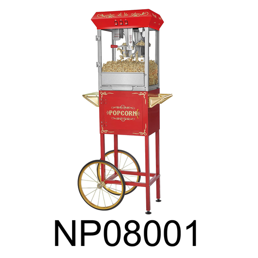 8 Oz Red Foundation Popcorn Popper Machine Cart
