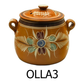 3 QT Lead Free Clay Bean Pot with Lid - Olla de Barro Frijolera sin Plomo