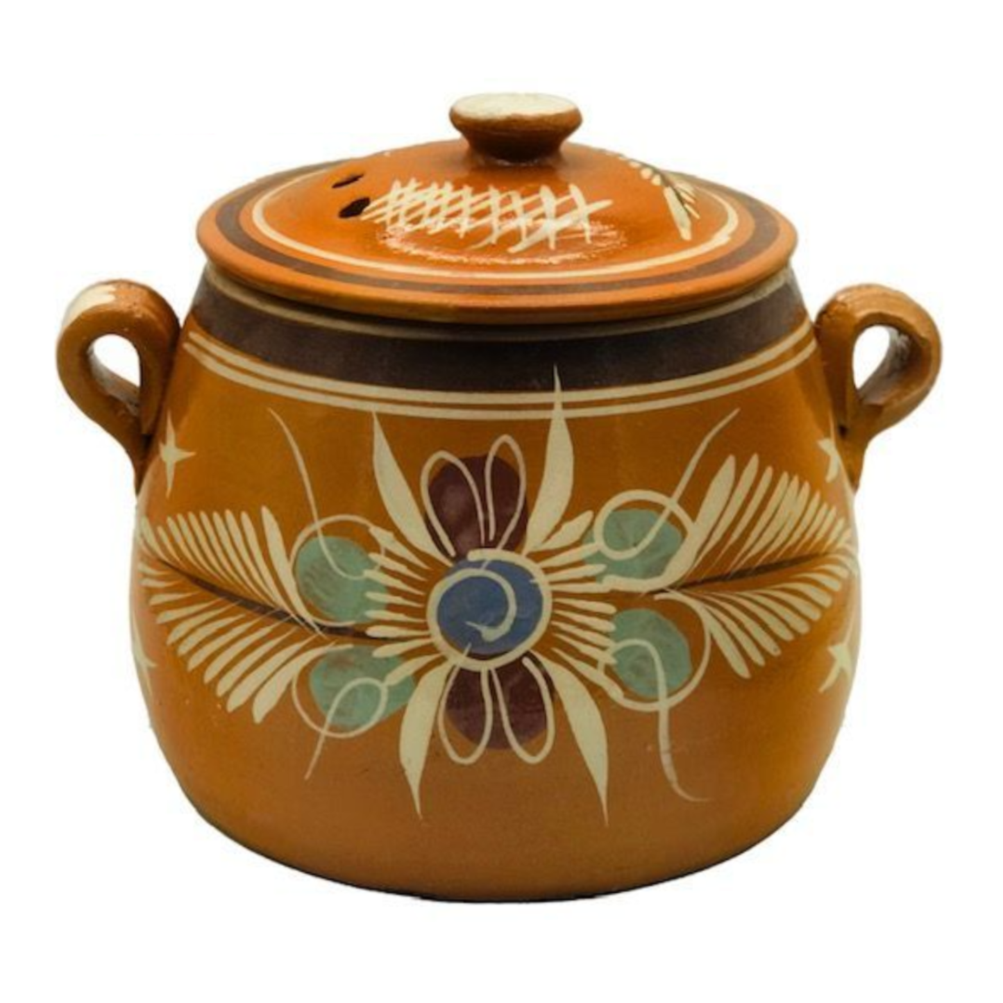 3 QT Lead Free Clay Bean Pot with Lid - Olla de Barro Frijolera sin Plomo