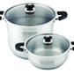 4 PC Stainless Steel Induction 18/10 Stockpot & Low Pot
