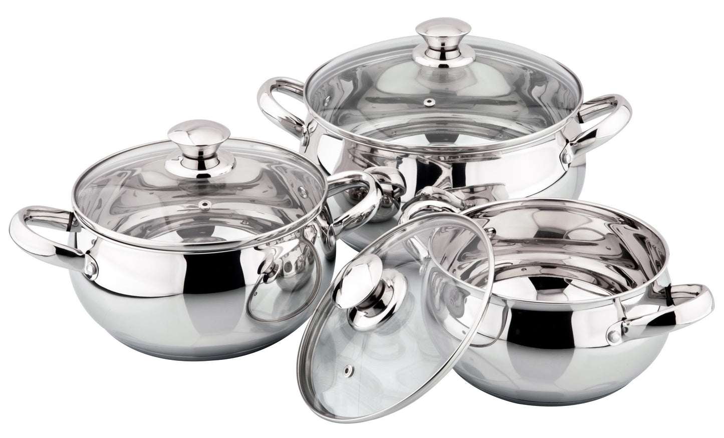 6 PC Stainless Steel 18/10 Induction Cookware Set