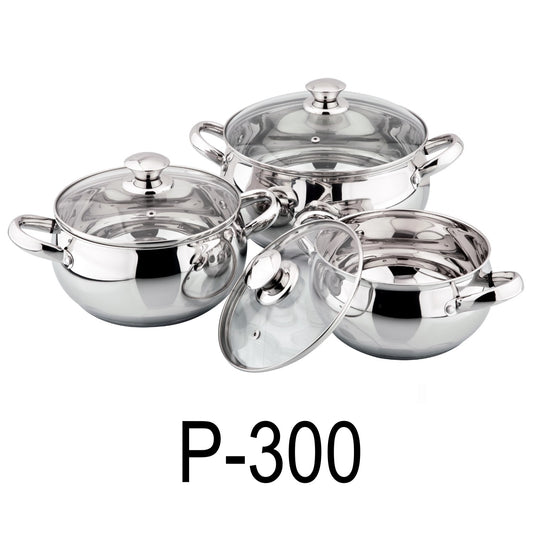 6 PC Stainless Steel 18/10 Induction Cookware Set