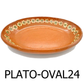 24cm Brown Oval Clay Plate - Plato Ovalado de Barro
