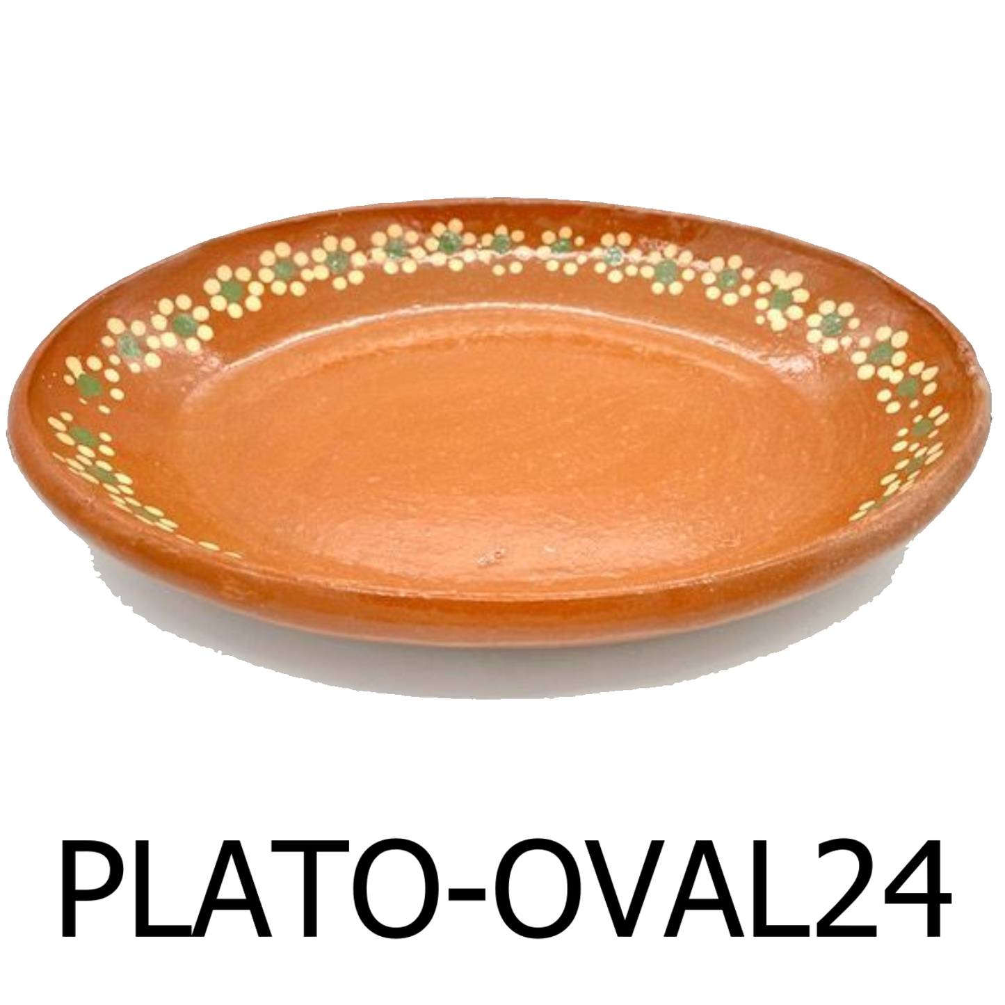 24cm Brown Oval Clay Plate - Plato Ovalado de Barro