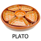 Divided Serving Clay Plate Botanas - Plato Botanero de Barro