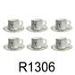 12 PC White & Silver Marble Coffee Cup