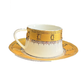 12 PC Fancy Yellow Gold and White Coffee Cup