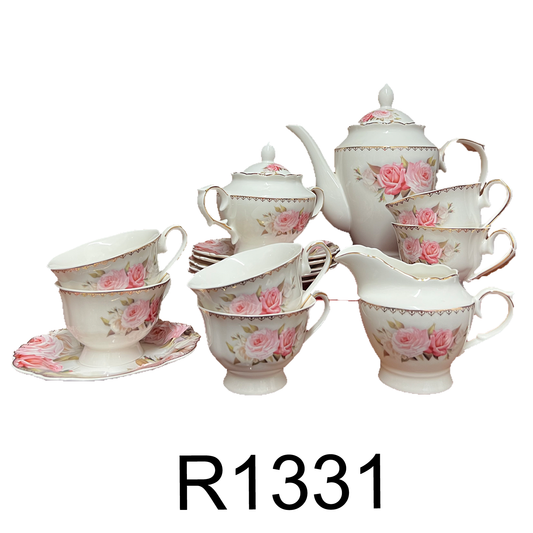 17 PC British Rose Tea Set