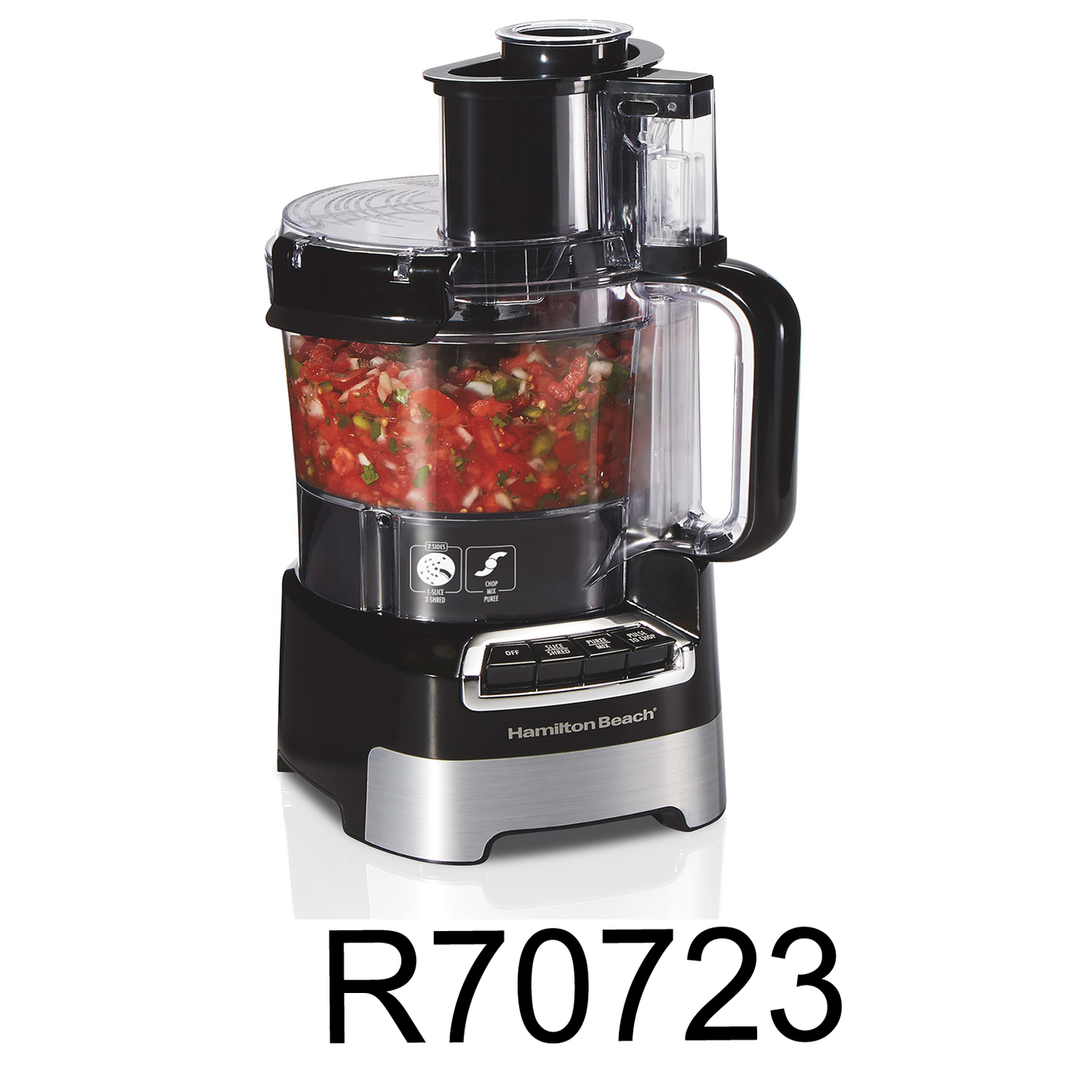 Hamilton Beach 10-Cup Stack & Snap Food Processor with Big Mouth, Black & Stainless