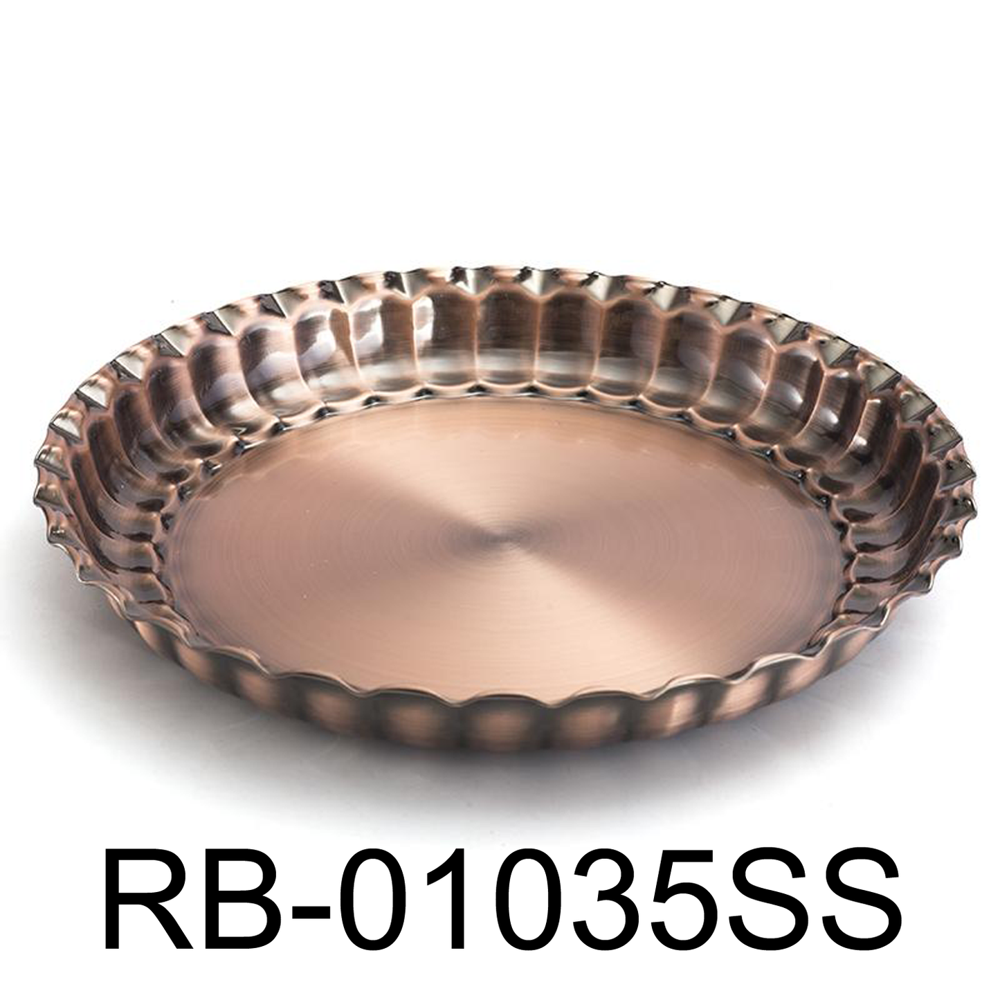 35cm Copper Round Plate - Food Serving Tray
