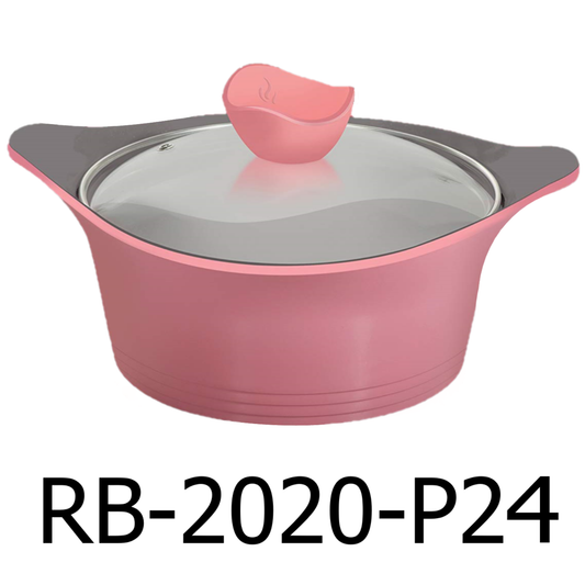 24cm Pink Ceramic Casserole