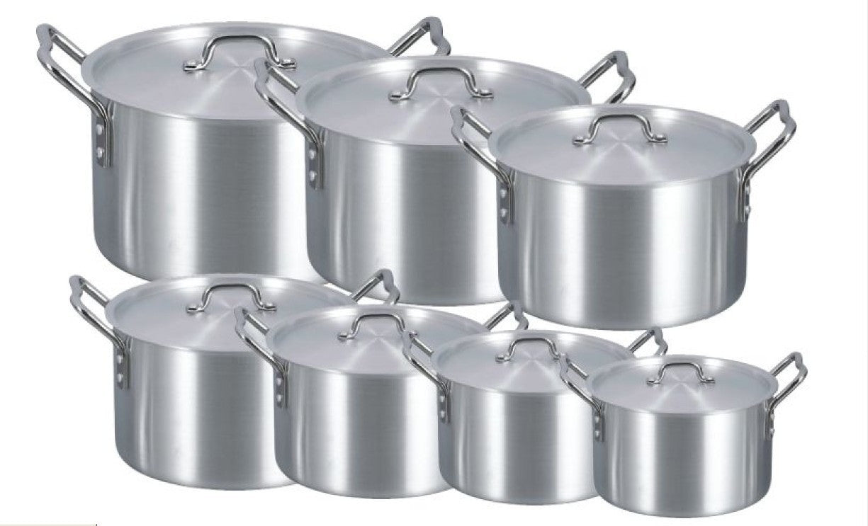 14 PC Aluminum Stock Pot With Lid