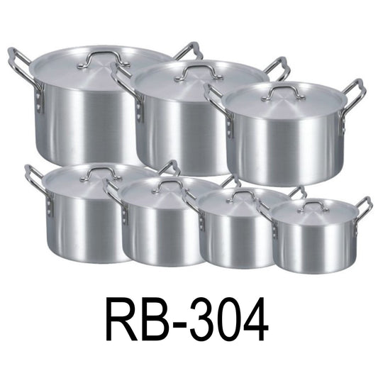 14 PC Aluminum Stock Pot With Lid