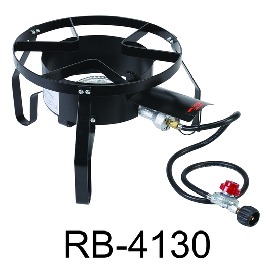 Single Burner Gas Stove With Regulator & Steel Braided Hose Red