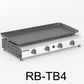 Portable 4 Burners Gas Grill in Silver with Griddle Flat Top
