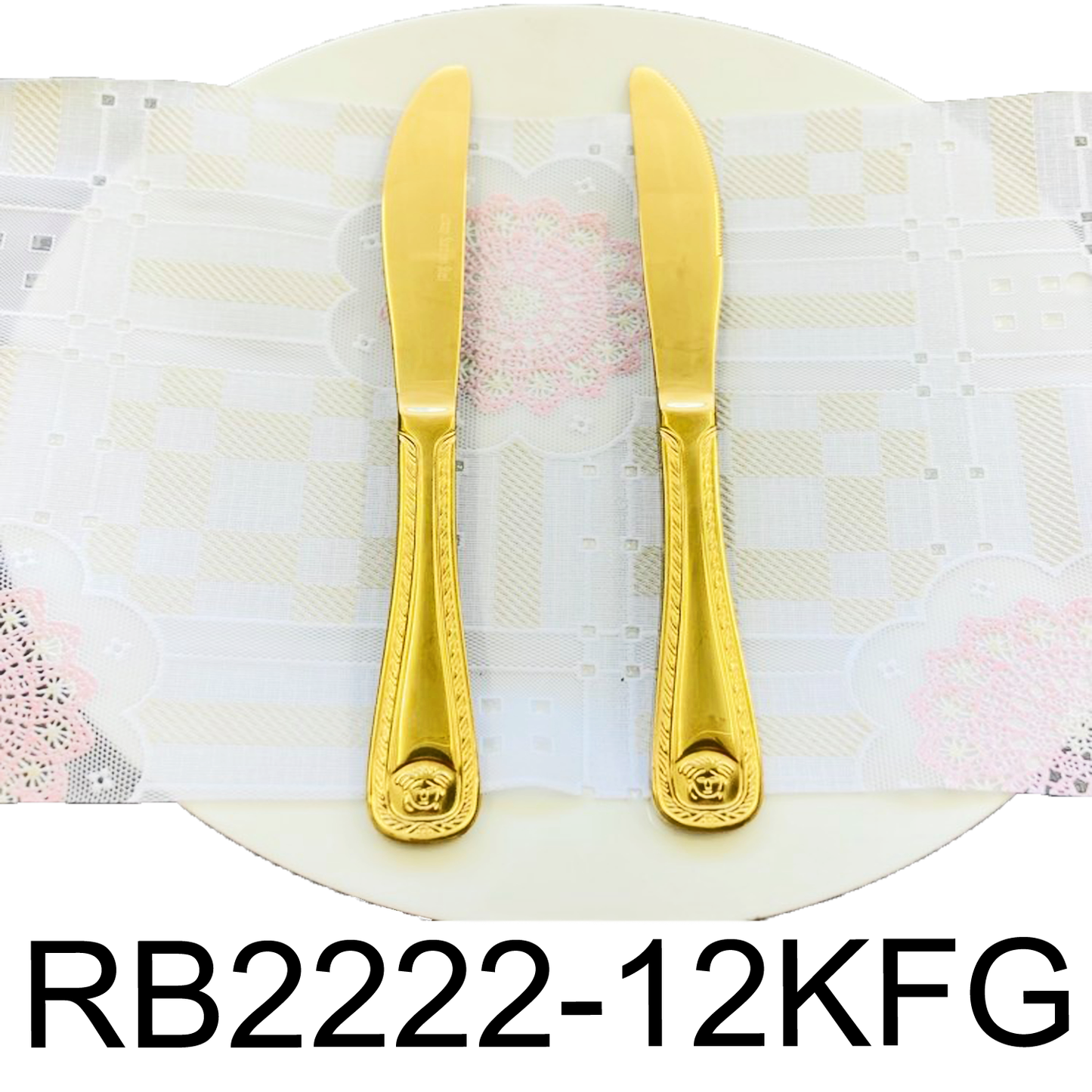 12 PC Medusa Design Dinner Knife Set