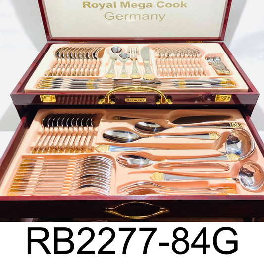 84 PC Silver & Gold Cutlery Set