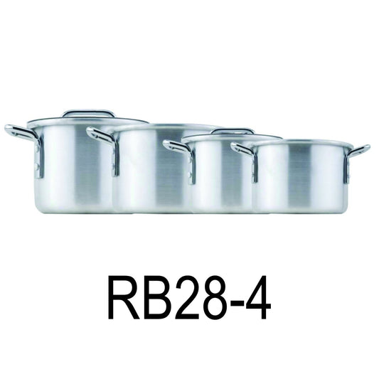 8 PC Aluminum Thick Body Stock Pot Set With Lid