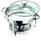 8.5 QT Round Stainless Steel Chafing With Glass Lid