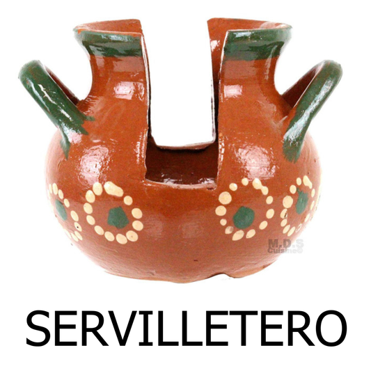 Napkin Holder Mexican Clay Barro Floral