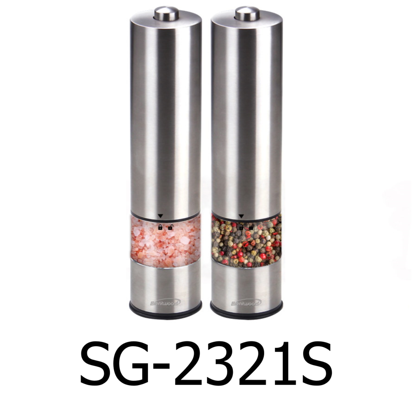 Brentwood Electronic Salt & Pepper Mills Adjustable Ceramic Grinders