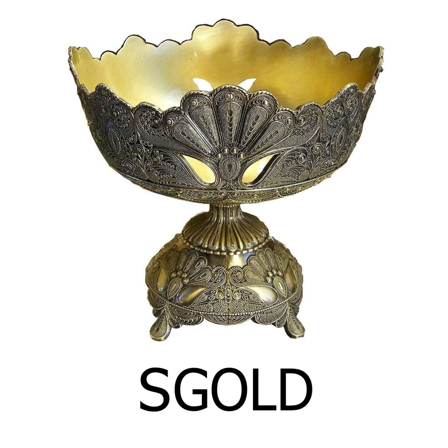Small Gold Plated Metal Fruit Bowl