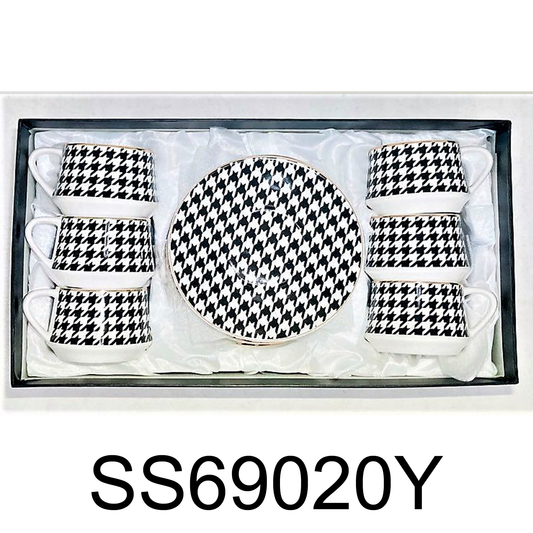 12 PC Black & White Turkish Coffee Set