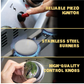 Portable 4 Burners Gas Grill in Silver with Griddle Flat Top