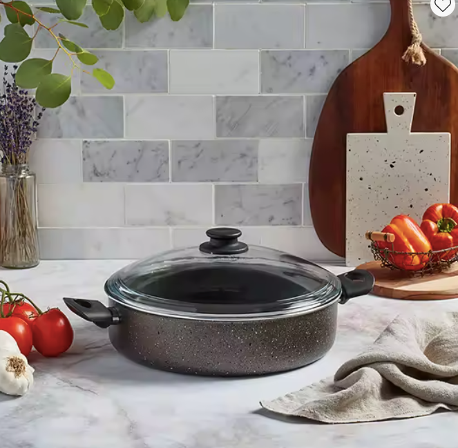 24cm Black Granite Coating Aluminum Shallow Pot