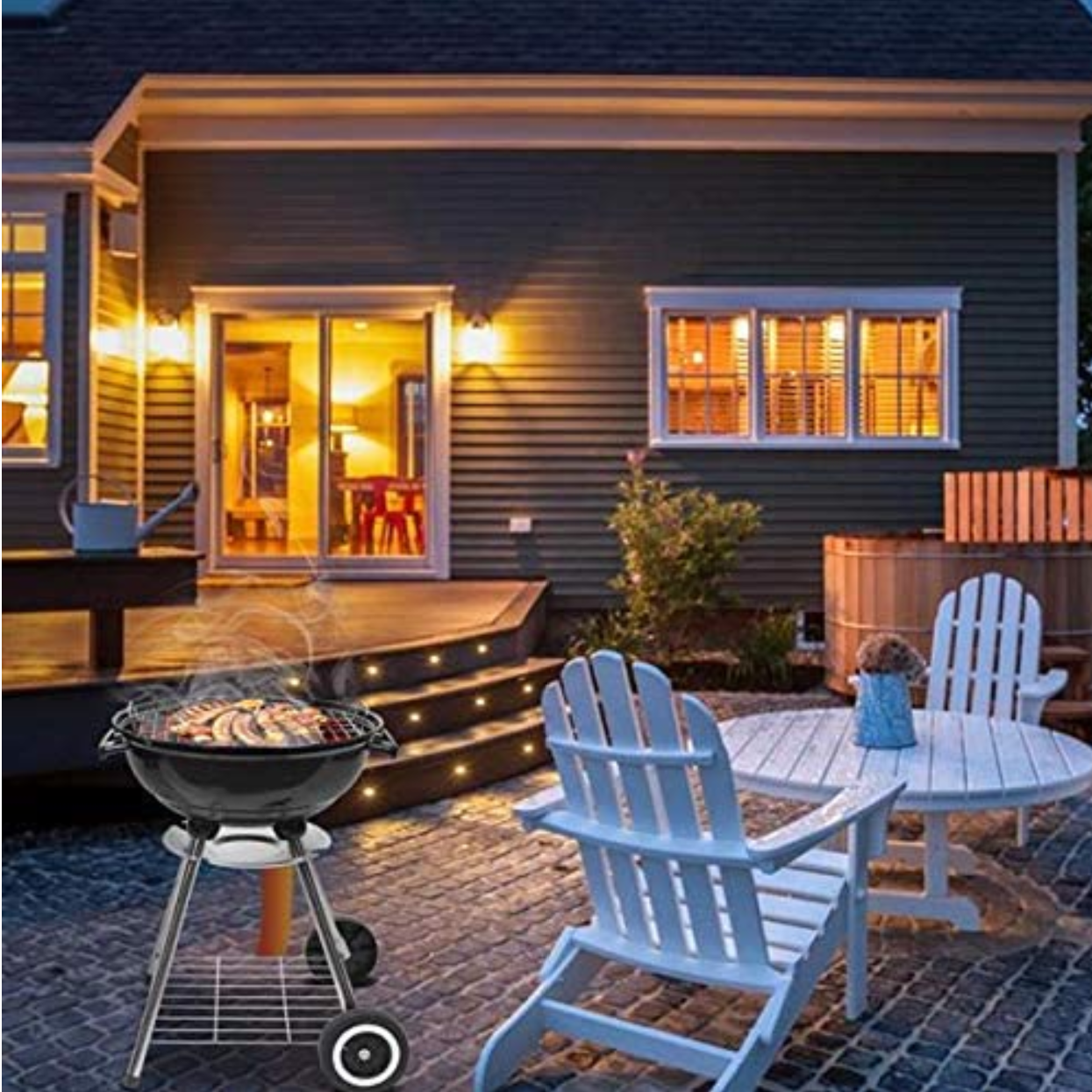 22" Round Portable BBQ Grill - Asador- Charcoal Grill