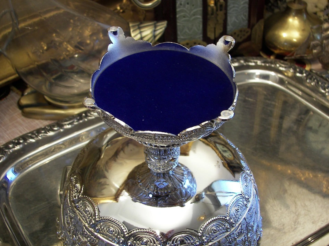 Larger Silver Plated Metal Fruit Bowl