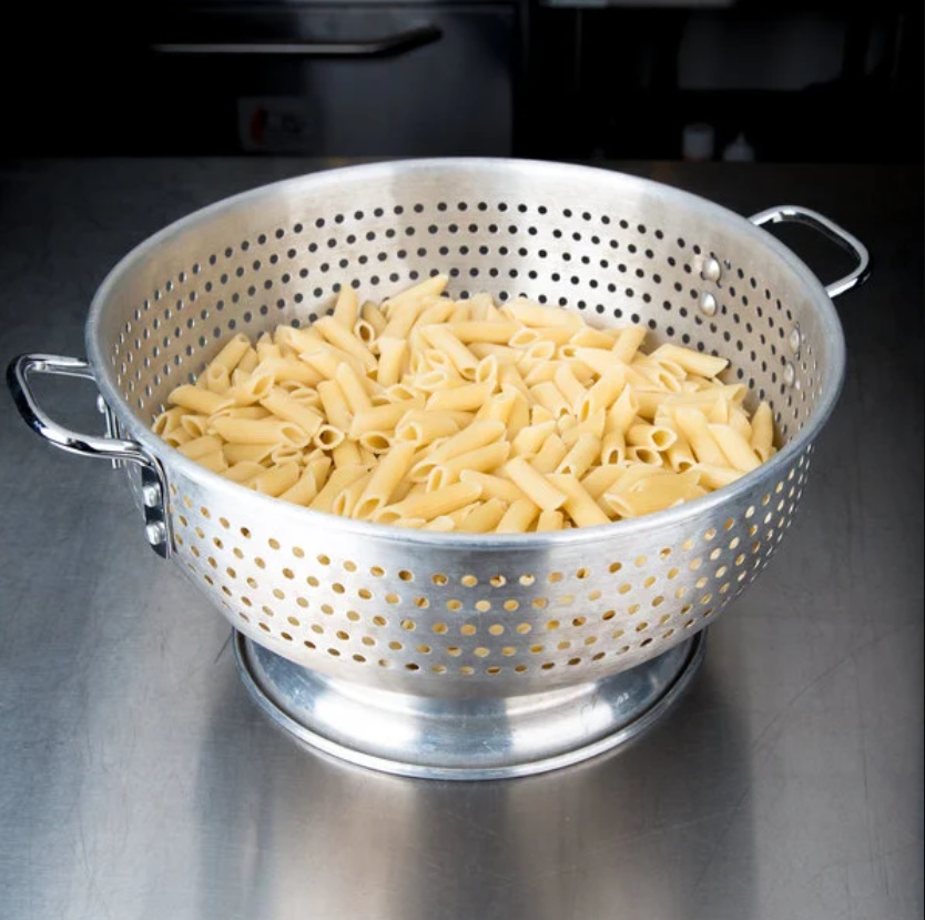 16 QT Heavy Duty Aluminum Colander With Base & Handles