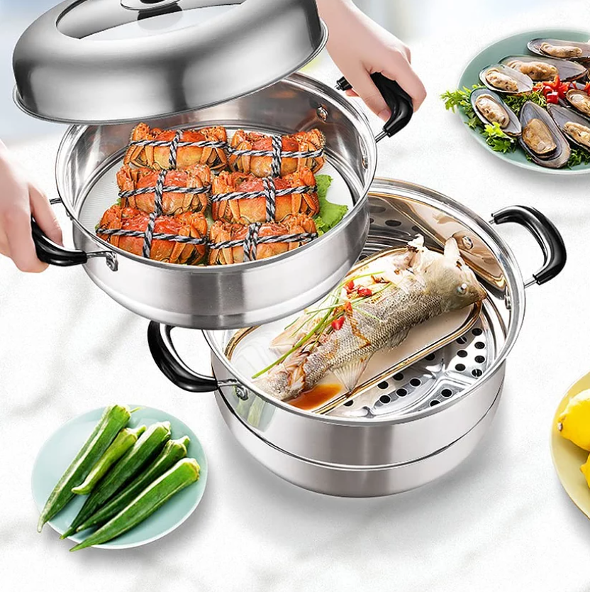 38cm Stainless Steel 3 Tier Layer Steamer