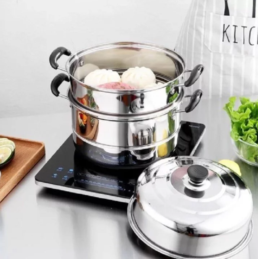 2 Tier Layer Stainless Steel 18/10 Induction Steamer – R & B Import
