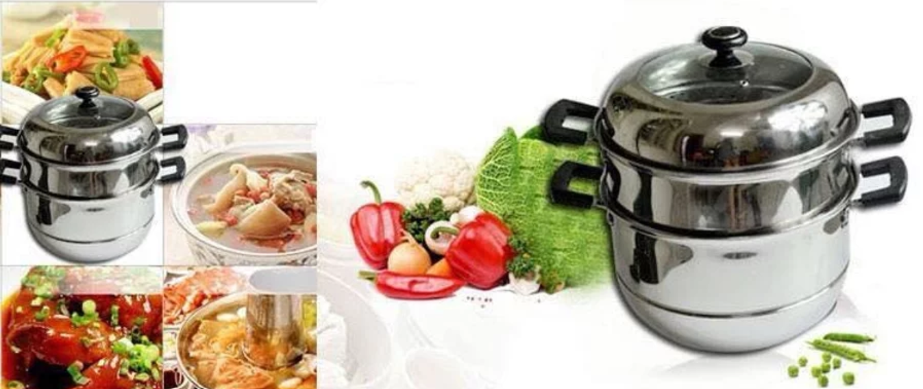 38cm Stainless Steel 3 Tier Layer Steamer