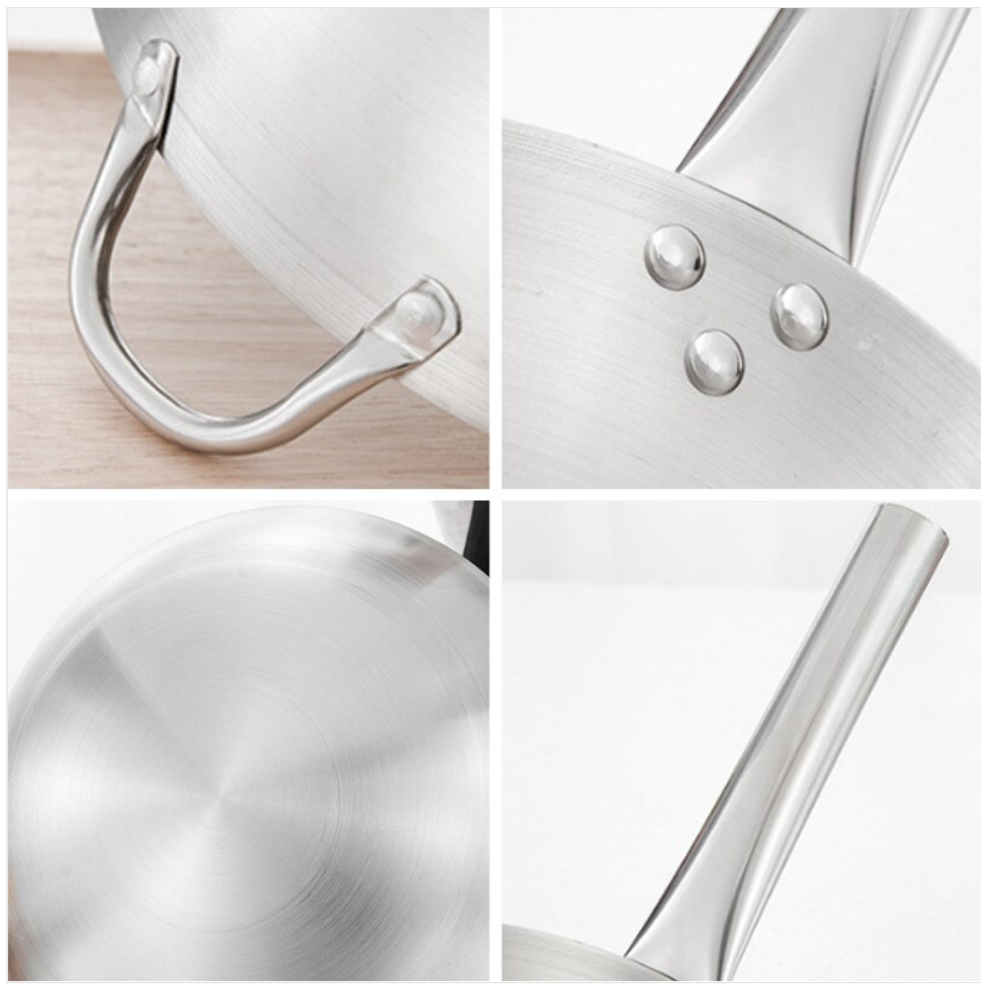 26cm Stainless Steel Wok Pan With Long & Short Handles