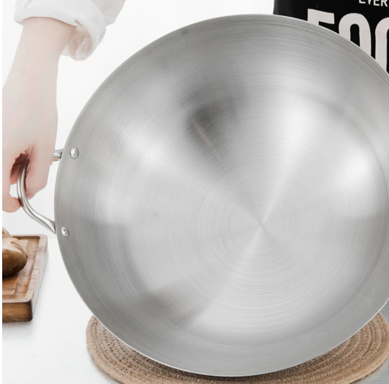 26cm Stainless Steel Wok Pan With Long & Short Handles