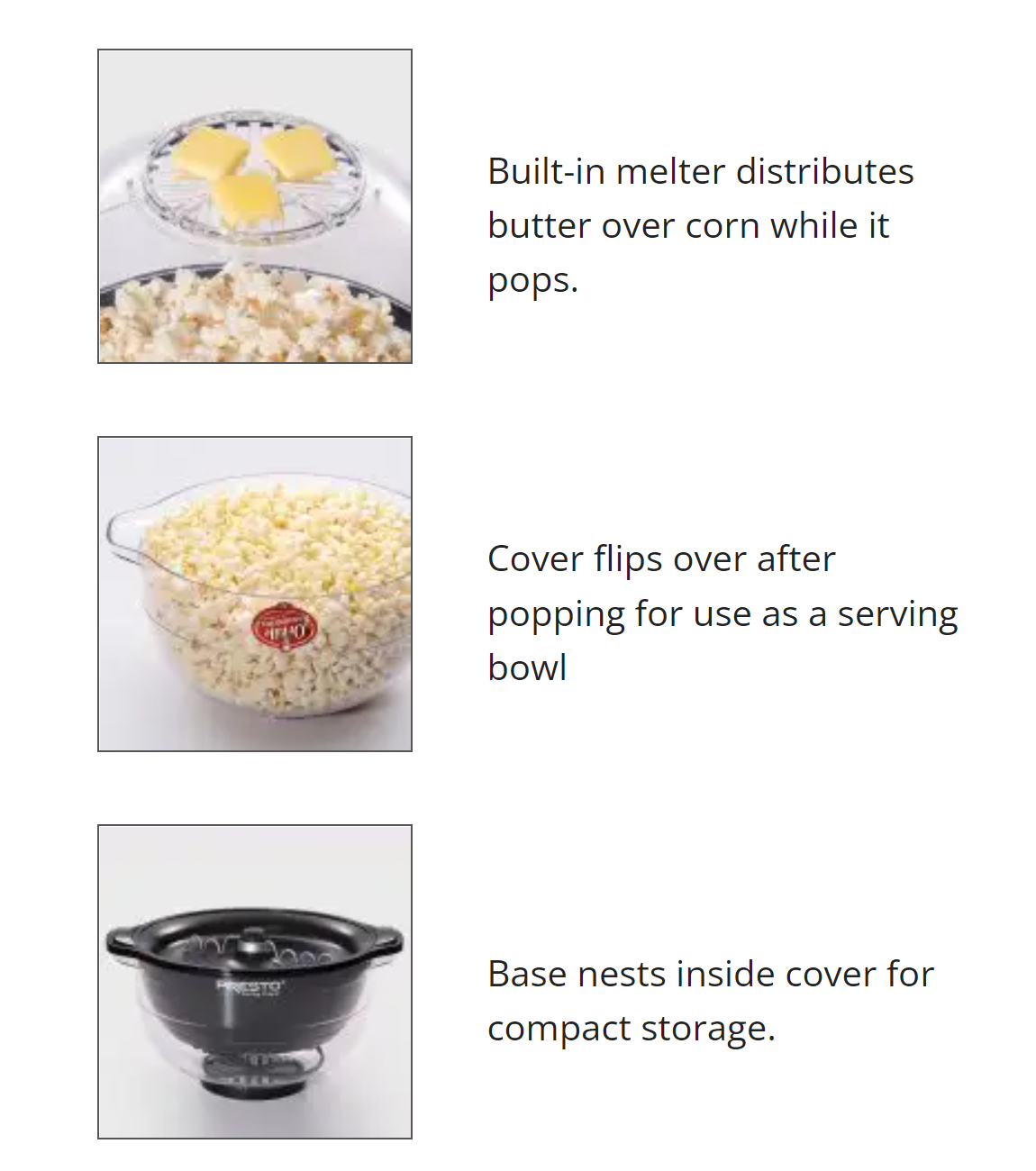 Black Orville Redenbacher's Stirring Popper/ Popcorn Maker Presto – R & B  Import