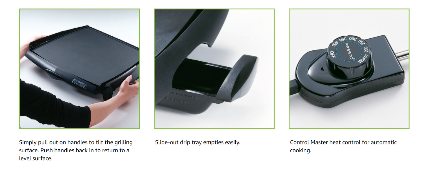 Presto Tilt' n Drain Big Cool-Touch Electric Griddle