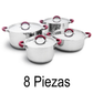 8 PC Stainless Steel Cookware Set With Silicone Handle