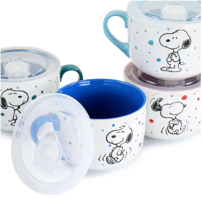 4 PC 25 oz Soup Cup Vented Lid