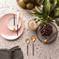 24 PC Classic Gold Cutlery w/ Black Handle Set