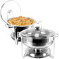 8.5 QT Round Stainless Steel Chafing With Glass Lid